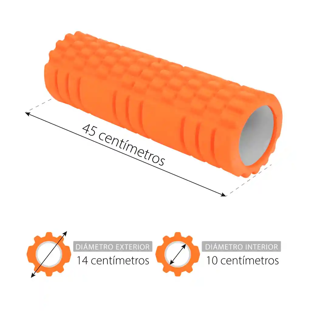 Rodillo Foam Roller X45cm Espuma Yoga Masajeador Grabado Hombre (color Aleatorio 45cm)