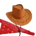 Sombrero Vaquero En Gamuza Coñak Para Niño Con Pañoleta