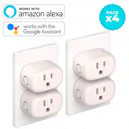 Setx4 Tomacorriente Inteligente Alexa Google Home Wifi 2.4g