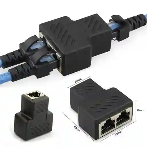 Splitter Divisor Red Rj45 / Adaptador Hembra 1 A 2. Fino X2