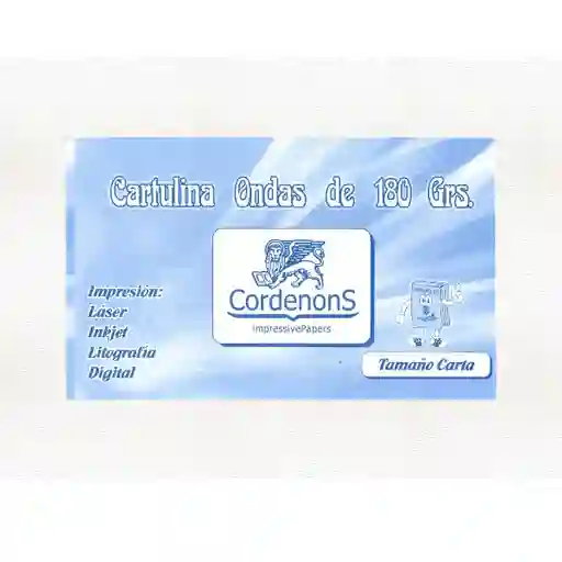 Cartulina Ondas Carta 180 Gr X 50 Unidades