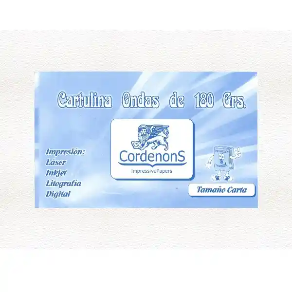 Cartulina Ondas Carta 180 Gr X 50 Unidades