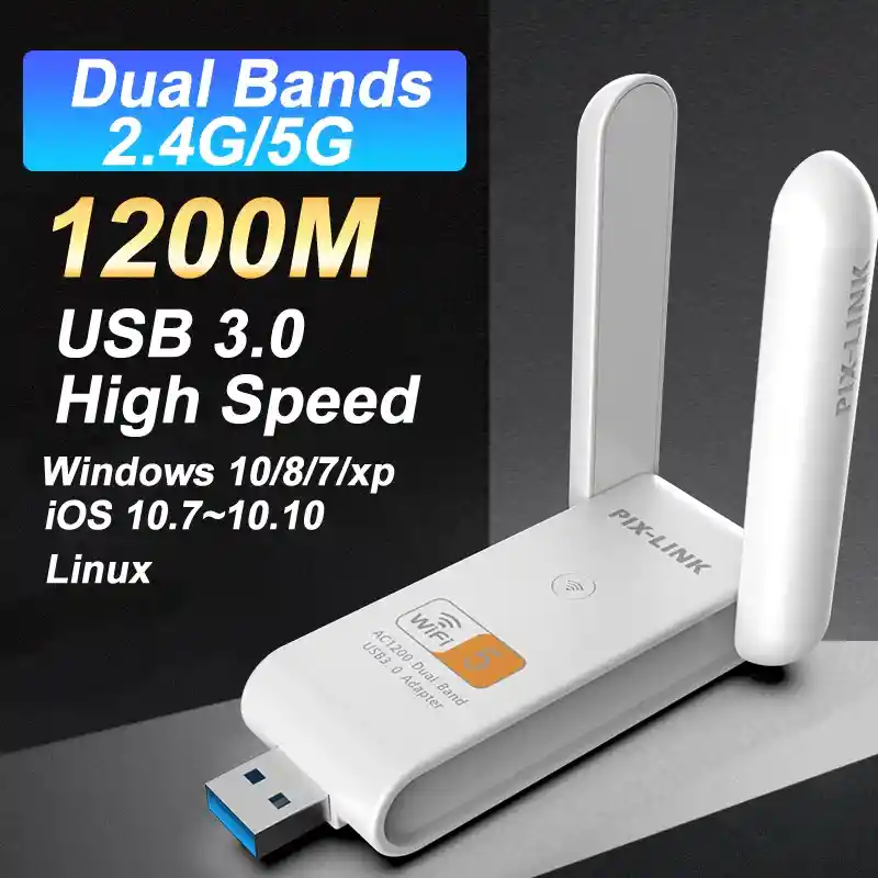 Adaptador Wifi Dual Band 1200mbps