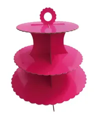 Torre Para Cupcakes Color Fucsia Decoración Fiesta Cumpleaños Bautizos Eventos