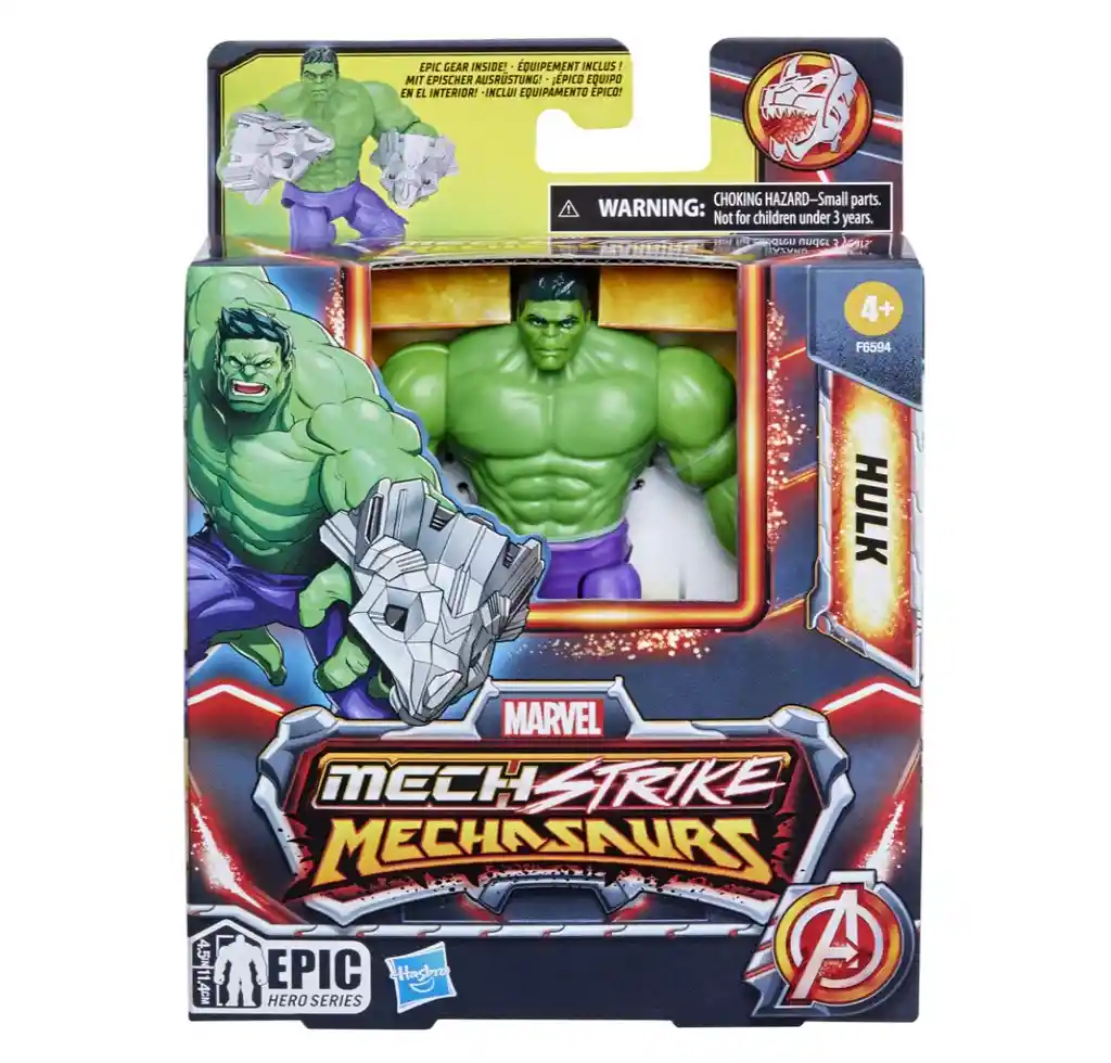 Figura De Acción Marvel Mech Strike Mechasaurs Hulk Hasbro