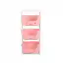 Organizador De Juguetes Multiuso 3 Niveles Plastico Blanco Y Rosa