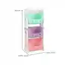 Organizador De Juguetes Multiuso 3 Niveles Verde,morado Y Rosa