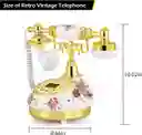 Teléfono Fijo Funcional Vintage Diseño Retro Cerámica Tono Pantalla Lcd Antiguo Decorativo