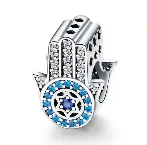 Charm Dije Mano Fátima Hamsa Plata 925 Para Pulsera O Collar