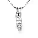 Collar Cadena Dije Gato Colgado Para Mujer En Plata 925