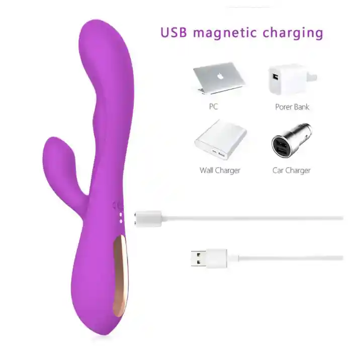 Vibrador Doble Estimulación Alta Gama Con Calefacción Recargable