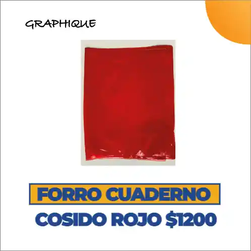 Forro Cuaderno Cosido Rojo