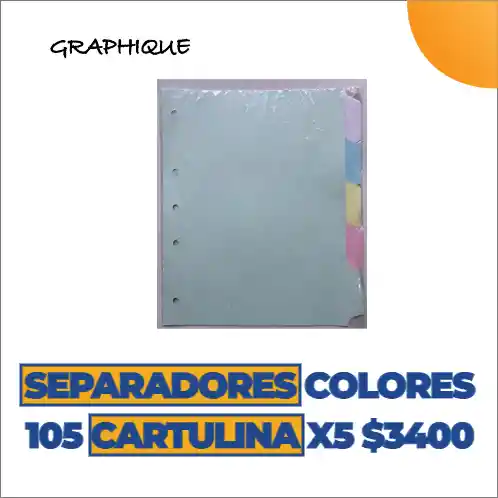 Separadores 105 En Cartulina X5 Und