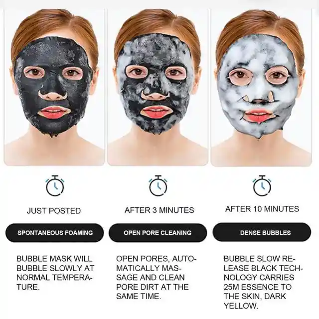 Mascarilla Negra Burbujas Carbon Activo