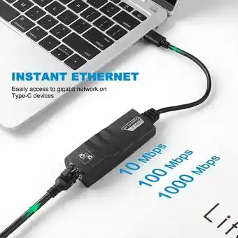 Adaptador Convertidor Usb Tipo C A Ethernet Rj45 Red Gigabit Lan