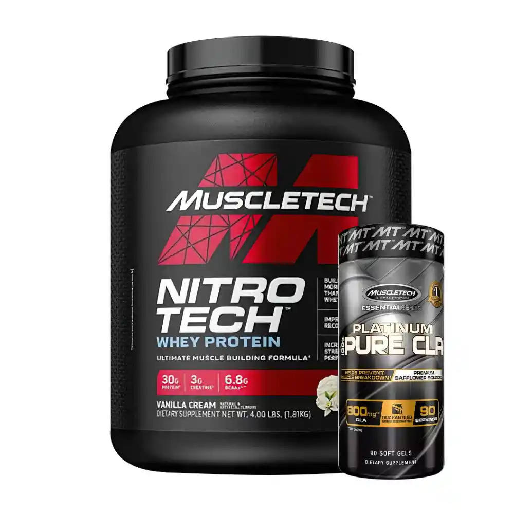 Nitrotech Whey Protein 4 Lb + Pure Cla 90 Caps