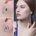 Aretes Alhajas Para Mujer Tipo Princesa Con Esmeralda En Plata 925