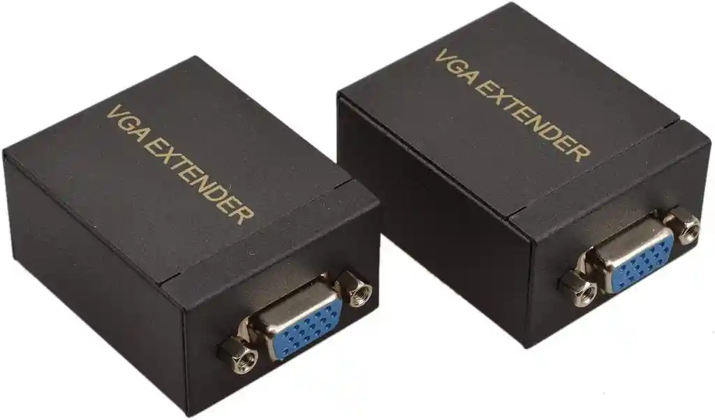 Adaptador Vga Extensor De Señal Rj45 Extensión Repetidor Transmisor Receptor Extender