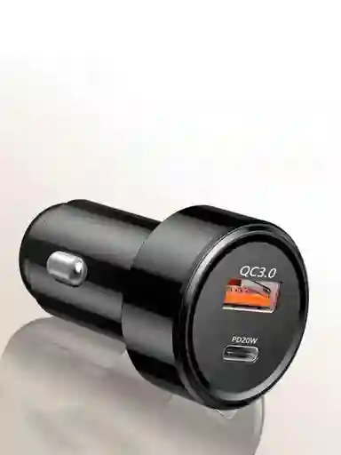 Cargador De Carro Carga Rápida Pd20w + Qc3.0 Para Celular Doble Línea