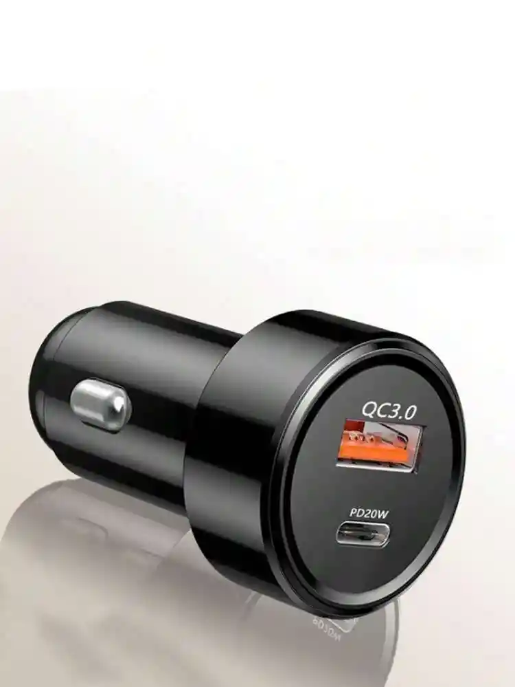Cargador De Carro Carga Rápida Pd20w + Qc3.0 Para Celular Doble Línea