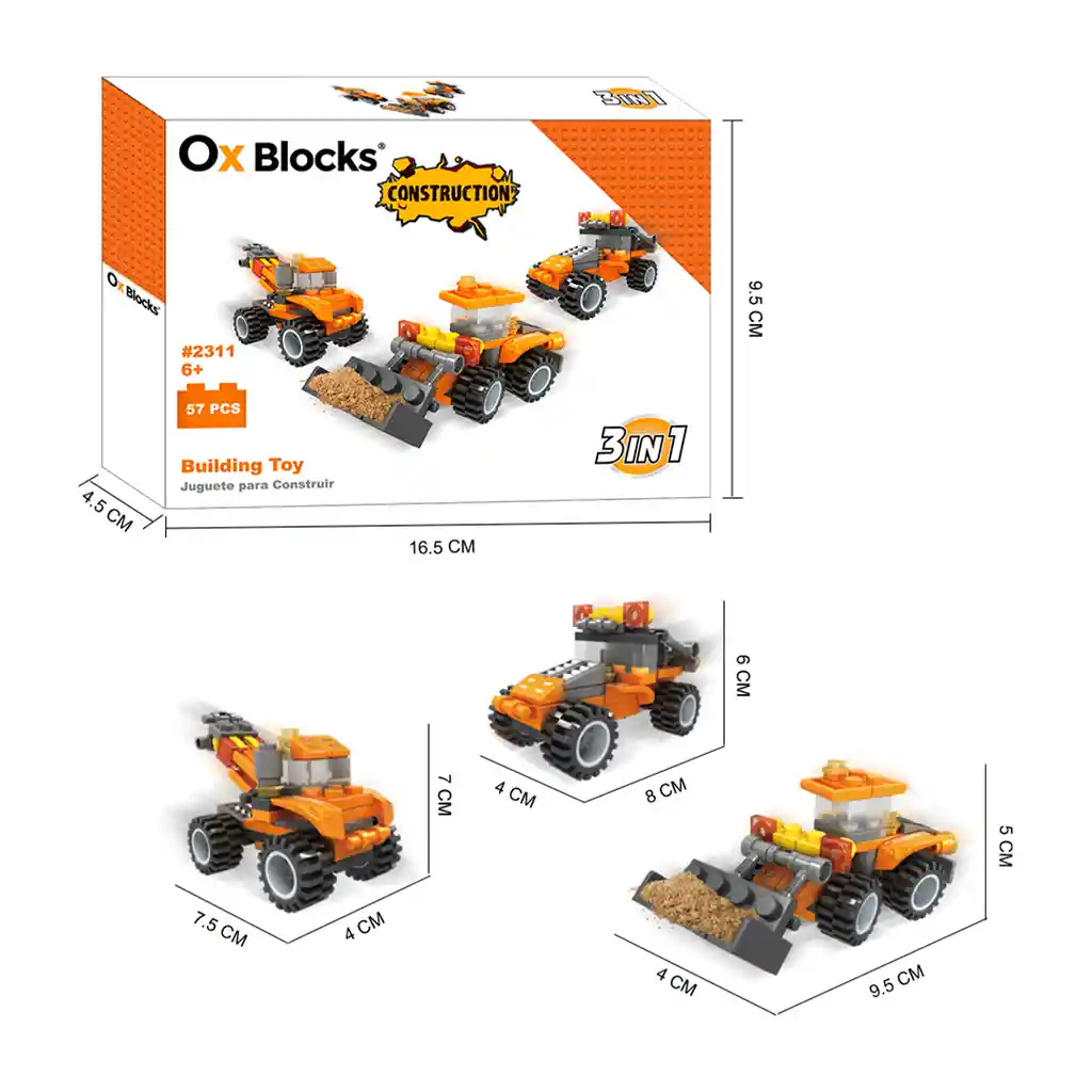 Ox Construction - Bloques De Juguete Para Construir 3 En 1 - 2311