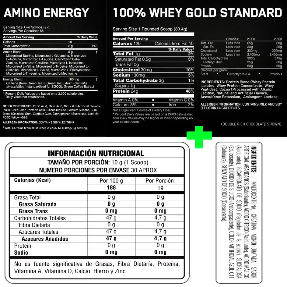 Gold Standard 5 Lb + Amino Energy 65 Serv + Creatine 300 Gr