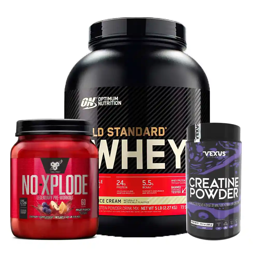 Gold Standard 5 Lb + N.o. Xplode 60 Ser + Creatine 300 Gr