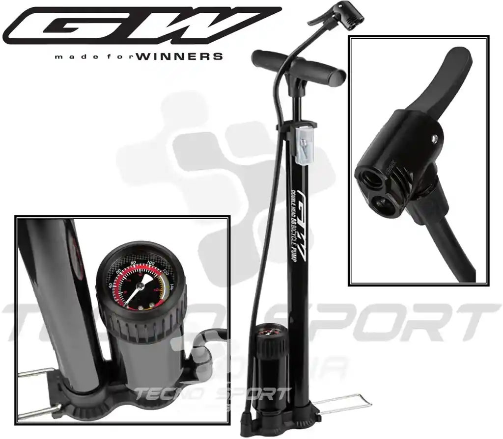 Inflador Bicicleta Bomba Piso Manómetro Válvula Universal