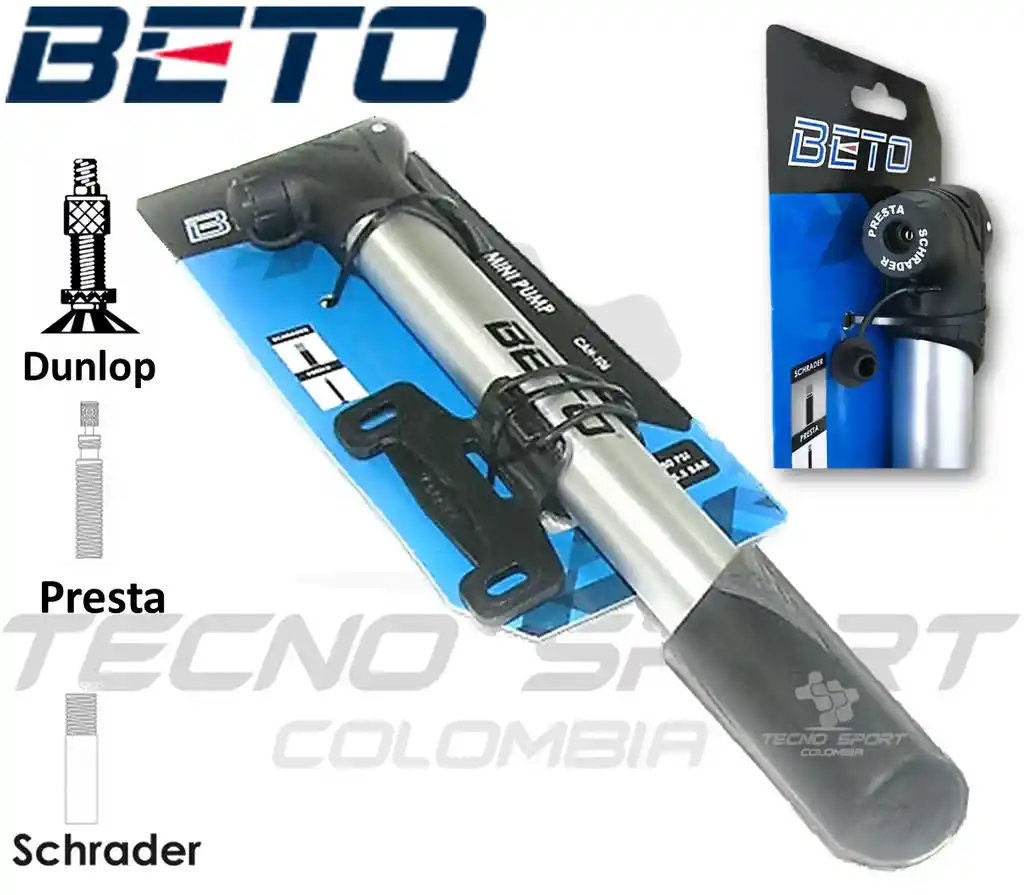Inflador Beto Bomba Aire Bicicleta 80psi Valvula Inteligente