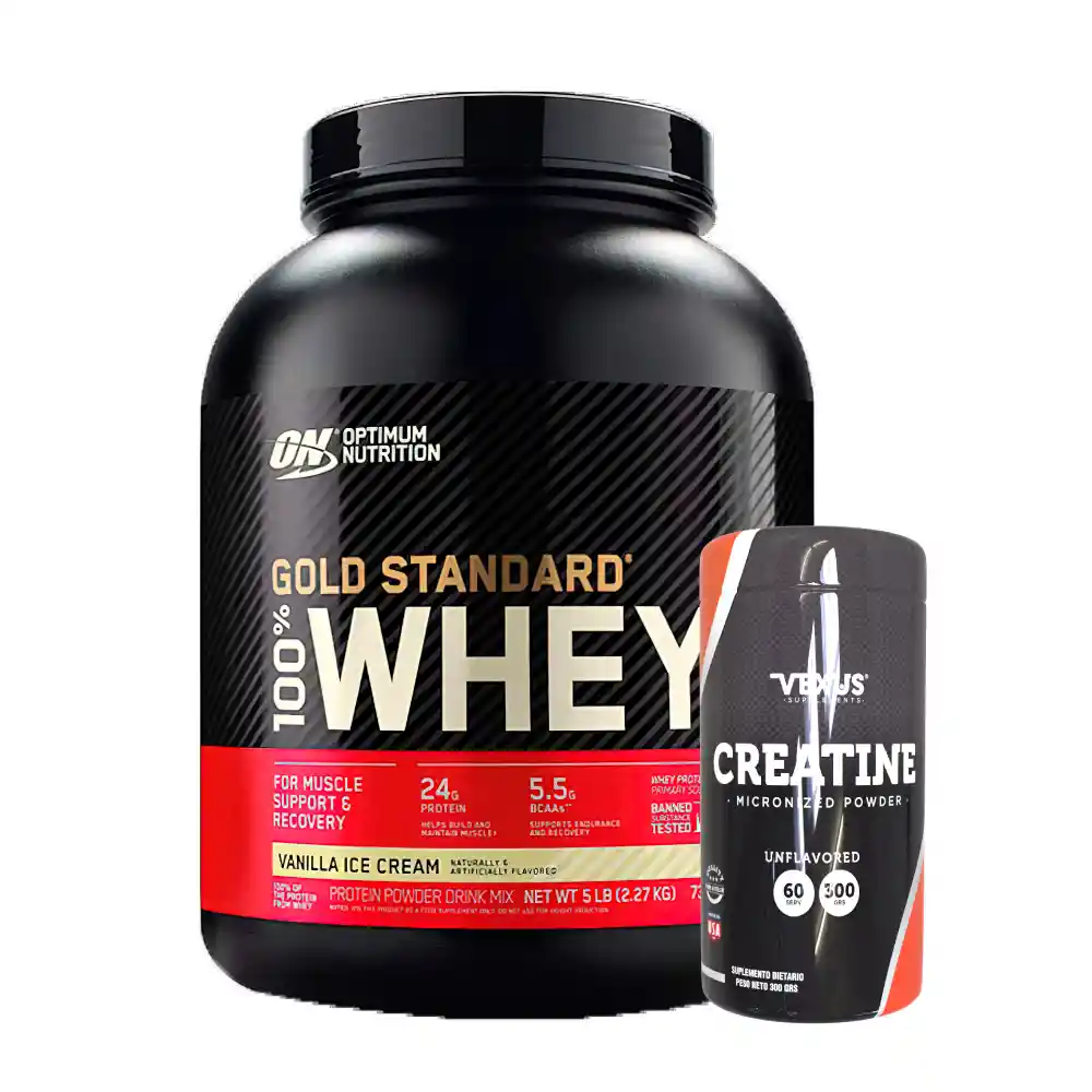 Gold Standard 100% Whey 5 Lb + Creatine 300 Gr