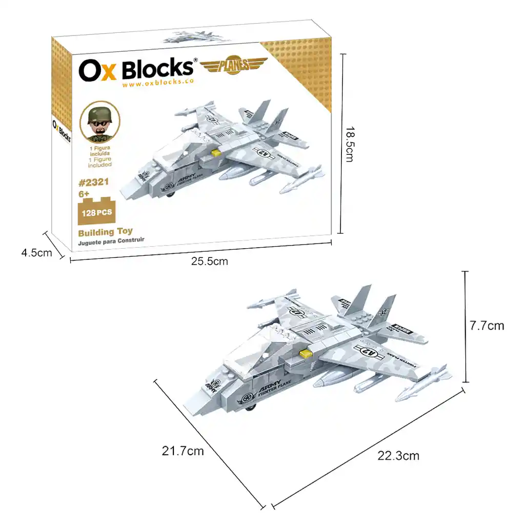 Ox Planes - Bloques De Juguete Para Construir - 2321 - 128 Piezas