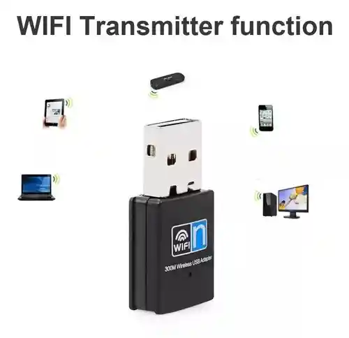 Adaptador Receptor Wifi Usb Inalambrico 2.4 300 Mbps Adaptador