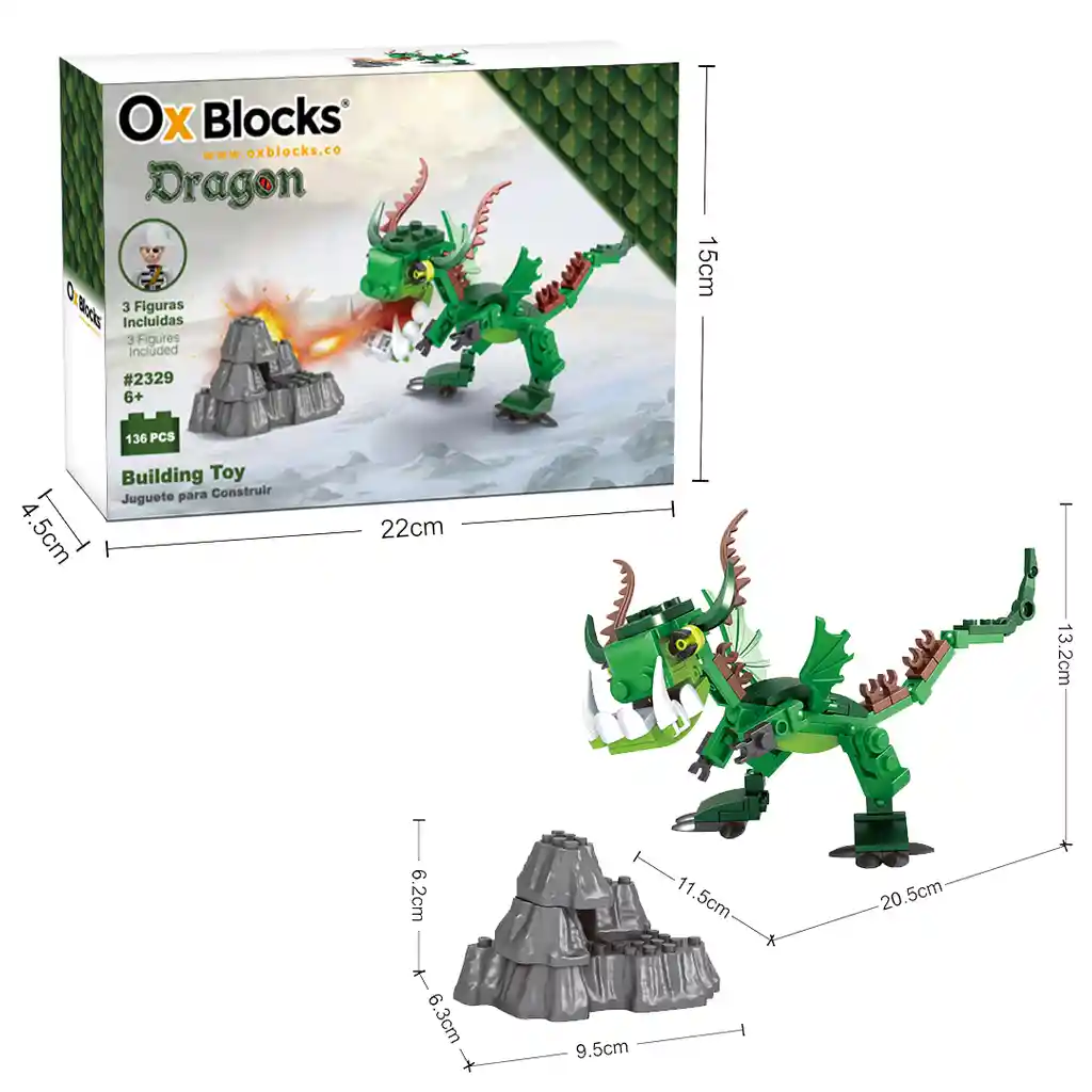  X Dragón  Bloques De Juguete Para Construir  2329  136 Piezas 