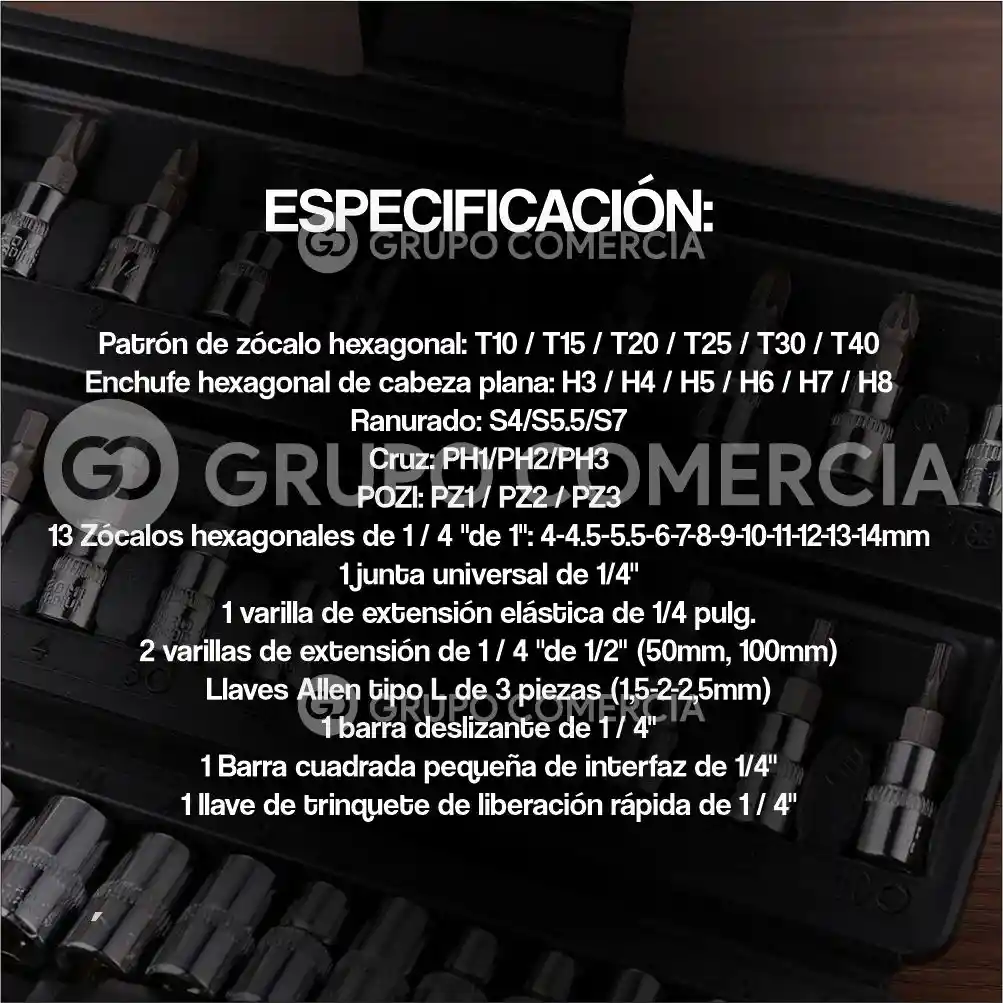 Kit Juego De Copas Rache 46 Pz Llaves Profesional Estuche