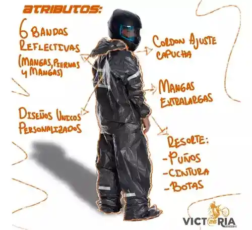 Impermeable Metalizado Moto Protección Para La Lluvia Calibre 2.0