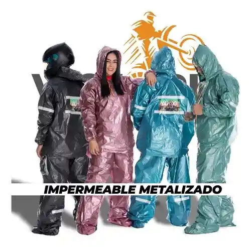 Impermeable Metalizado Moto Protección Para La Lluvia Calibre 2.0