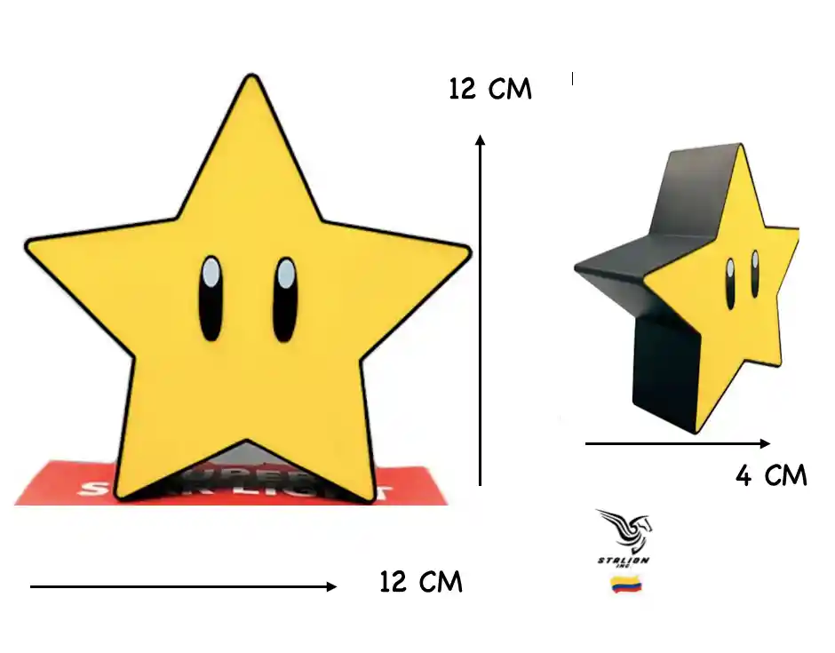 Lámpara Recargable Super Mario Bros Estrella Y Sonidos Retro