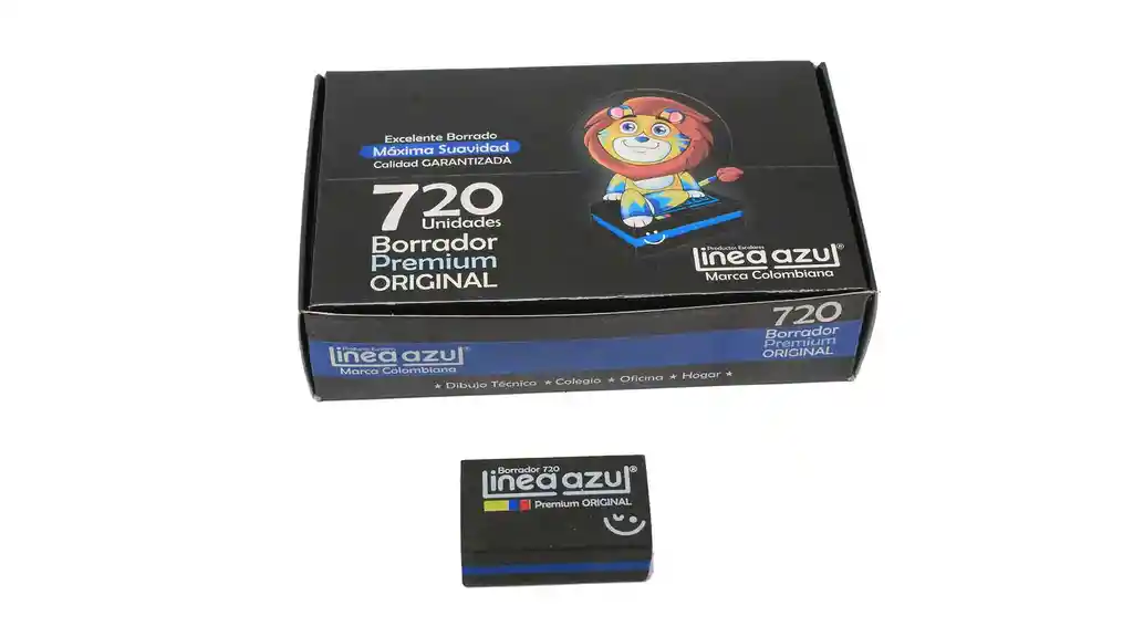 Caja Borrador Linea Azul De Tinta (negro) X20 Unds