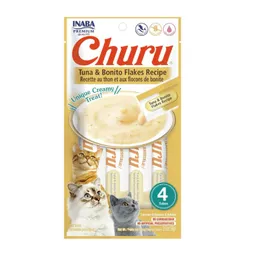 Churu Snack Para Gato Atun Con Bonito En Hojuelas X 4 Und