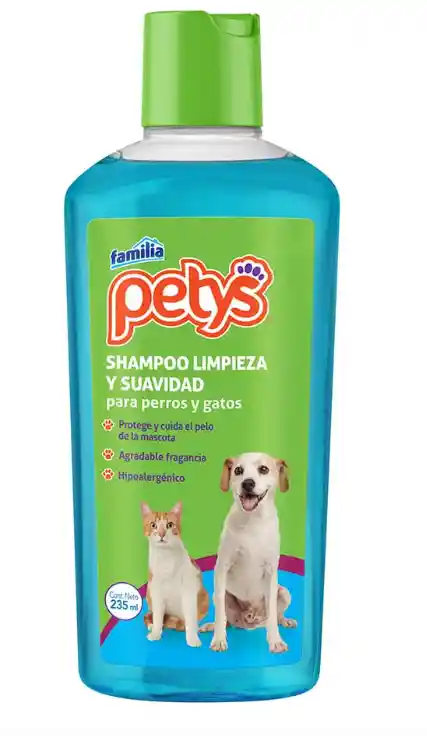 Shampoo Limpieza Y Suavidad Petys Perros Y Gatos 235 Ml