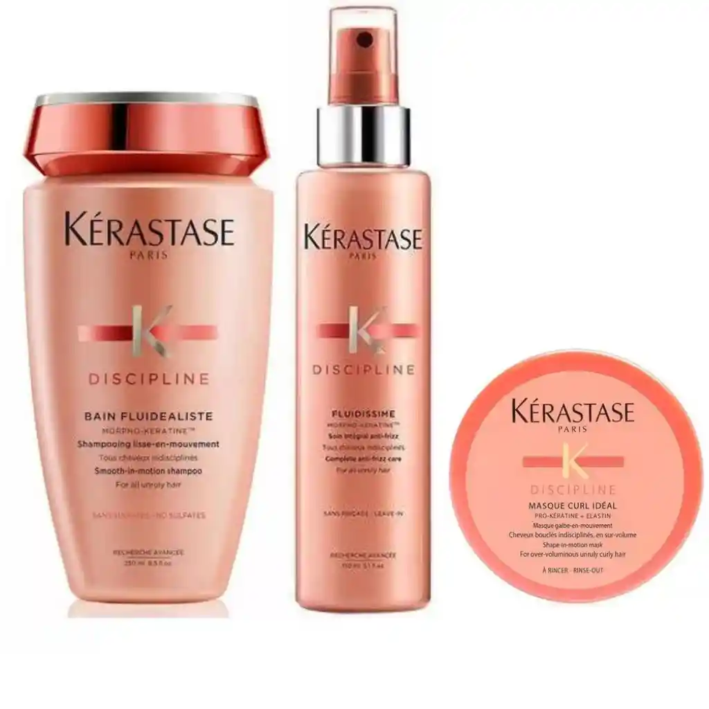 Kit Kérastase Discipline Shampoo + Spray + Mascarilla 