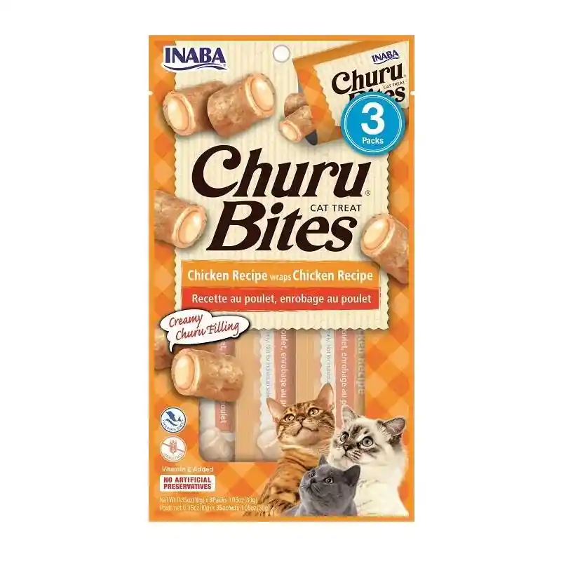 Churu Bites Snack Para Gato Wraps De Pollo X 3und