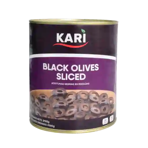 Kari Aceitunas Negras En Rodajas 3100g