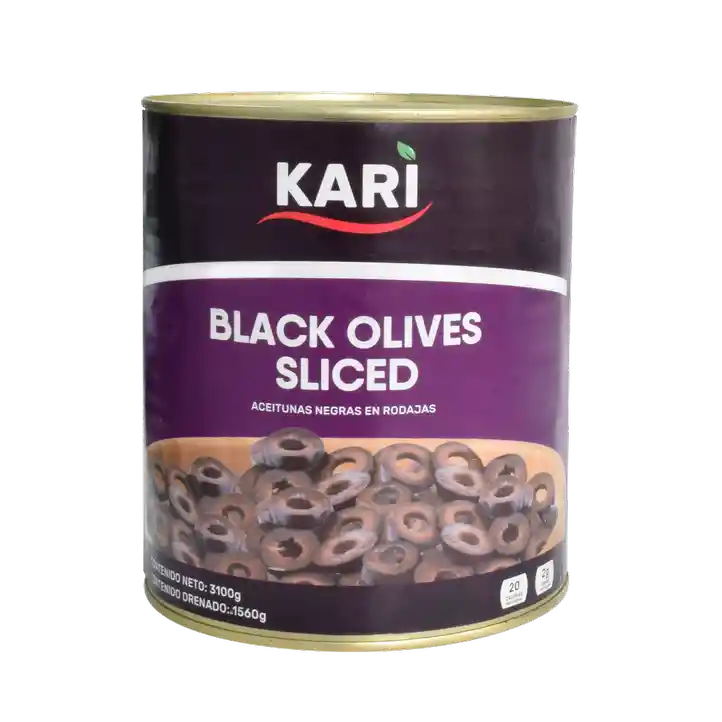 Kari Aceitunas Negras En Rodajas 3100g