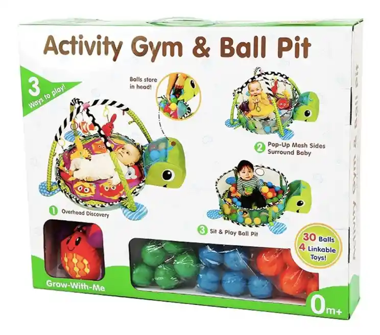 Gym Interactivo 3 En 1 De Pelotas Tortuga Para Bebe