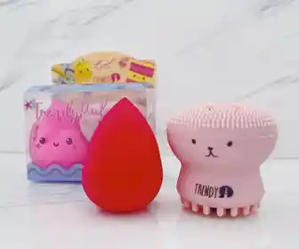 Kit Esponja + Pulpito Limpiador Facial TRENDY 