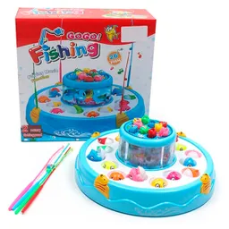 Juego Pesca 2 Pisos Mágnetico Niños Fishinggame Luces Sonido Azul