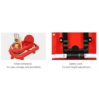 Caminador Para Bebe Con Guia Llantas De Silicona Rojo 312a
