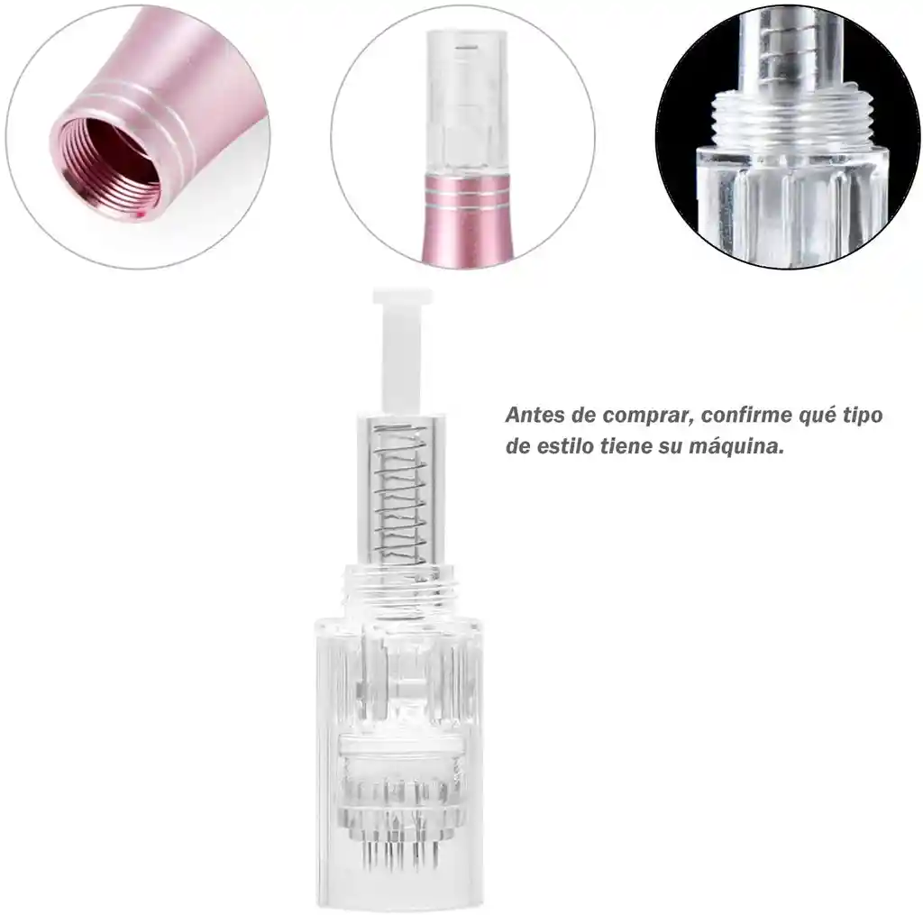 10 Agujas 9 Pines Dermapen Rosca 10 Mm Todas Las Puntas