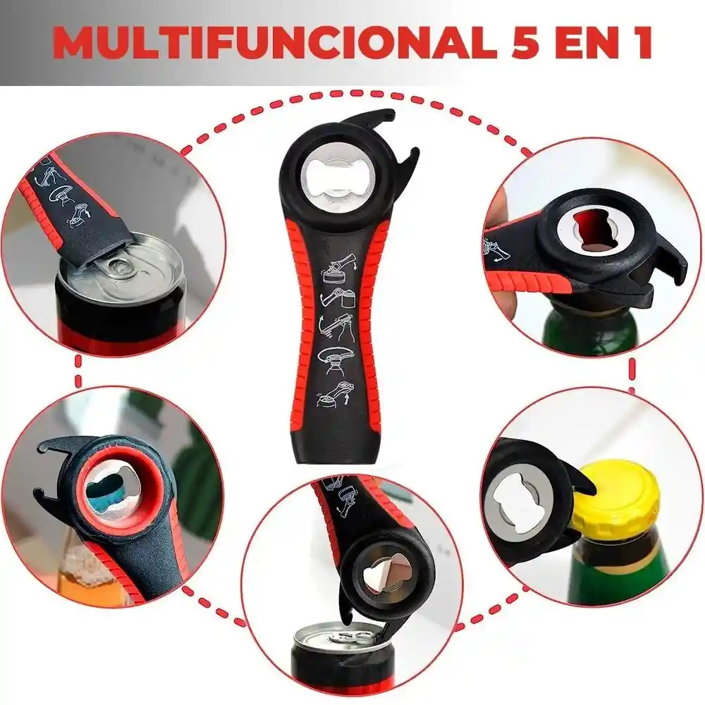 Abrelatas Destapador 5 En 1 Multifuncional Abrebotellas